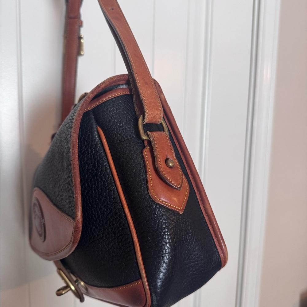 Dooney & Bourke Navy and Tan Leathee Crossbody Bag - Picture 3 of 12